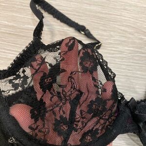 Agent Provocateur Black Lace Floral bra 32B